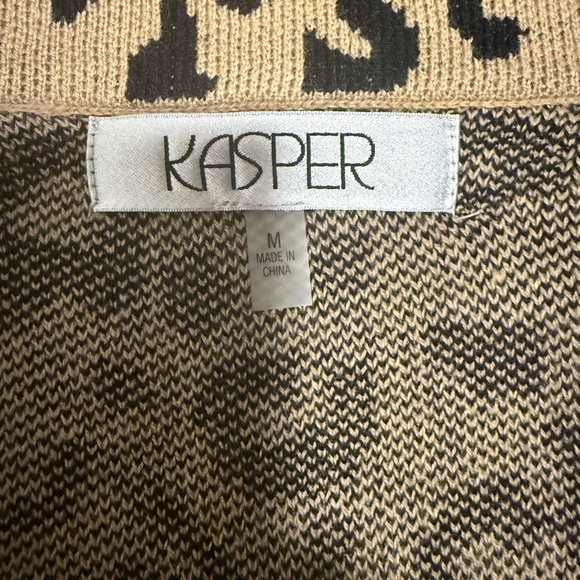 Kasper Tan and Black Blazer Classic Leopard Print - Picture 5 of 9